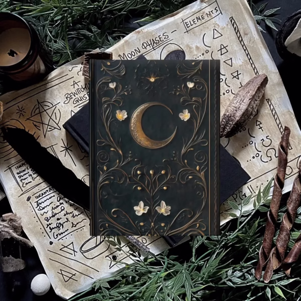 Dark Celestial Blank Commonplace Spellbook Journal
