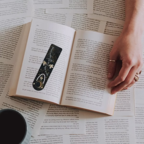Dark Celestial Metal Bookmark - "You Are Written in the Stars" | Unique Bookish Gift for Book Lovers, Writers, Romantasy Readers, Stargazers