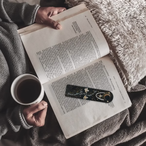 Dark Celestial Metal Bookmark - "You Are Written in the Stars" | Unique Bookish Gift for Book Lovers, Writers, Romantasy Readers, Stargazers