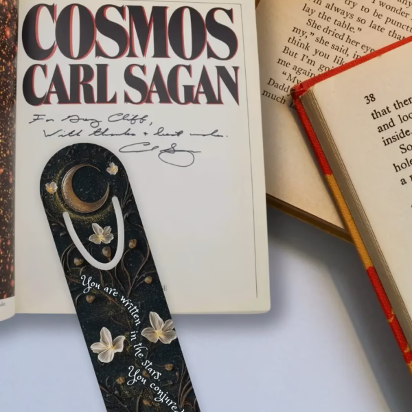 Dark Celestial Metal Bookmark - "You Are Written in the Stars" | Unique Bookish Gift for Book Lovers, Writers, Romantasy Readers, Stargazers
