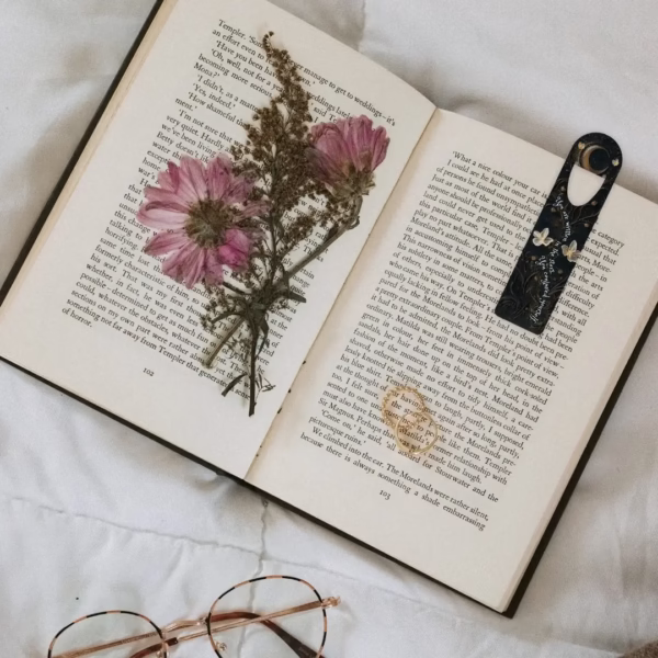 Dark Celestial Metal Bookmark - "You Are Written in the Stars" | Unique Bookish Gift for Book Lovers, Writers, Romantasy Readers, Stargazers