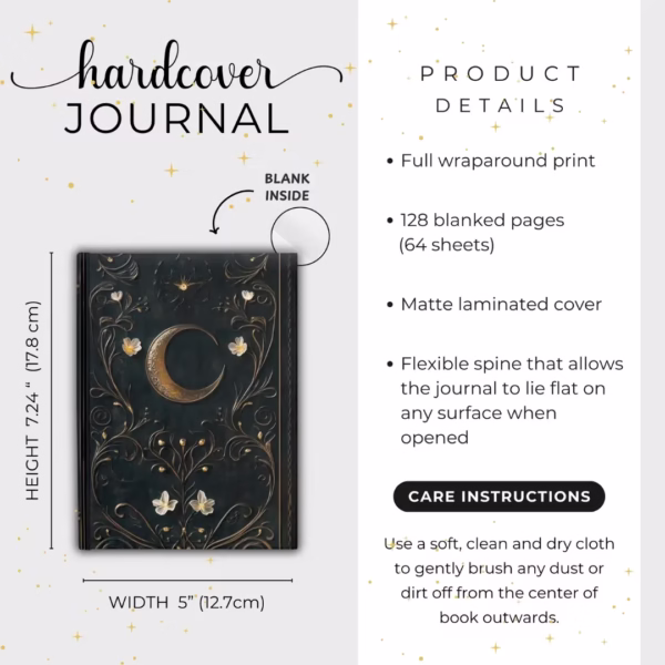Dark Celestial Blank Commonplace Spellbook Journal